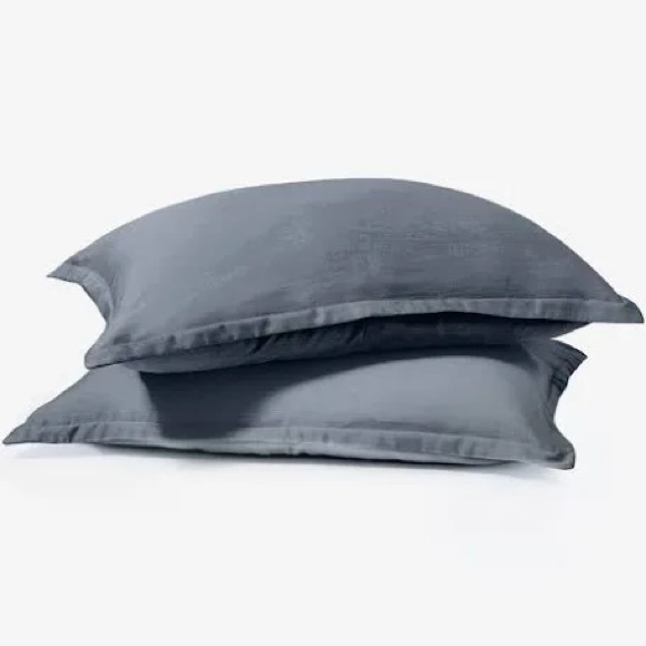 2 Like New Buffy King Size Breeze Eucalyptus Pillow Shams in Shadow - Picture 1 of 6